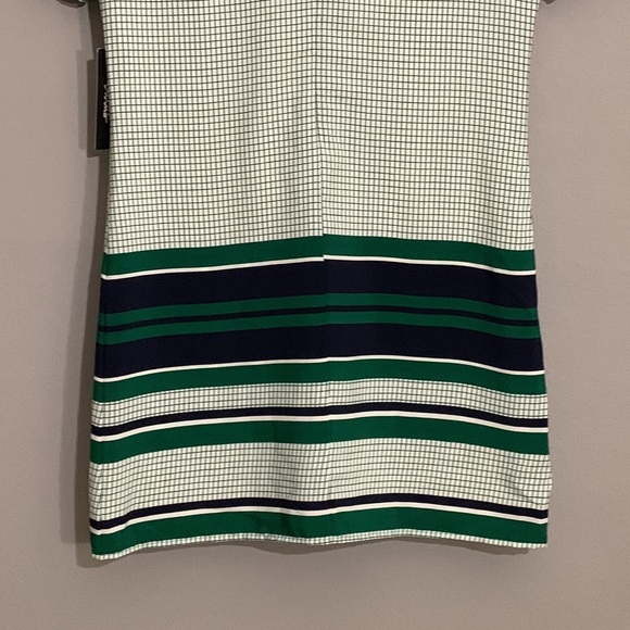 Lulus Green White Check Short Sleeve Shift Dress Size Small NWT - Picture 7 of 8